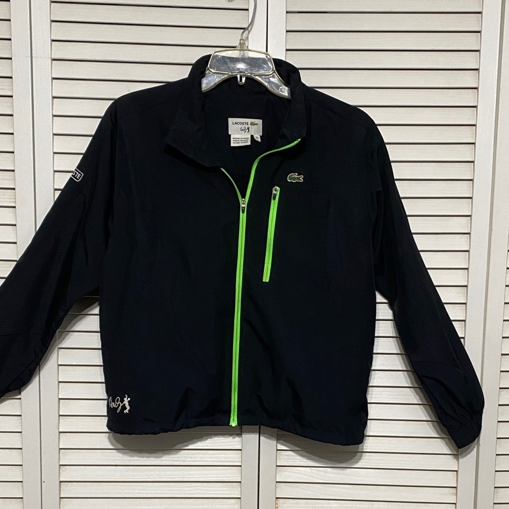 Vintage Lacoste Andy Rodrick Black Windbreaker Size Kids 12